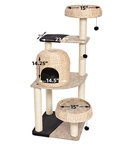 Biscayne Type Cat Tree (Biscayne Woven Rattan/Script)