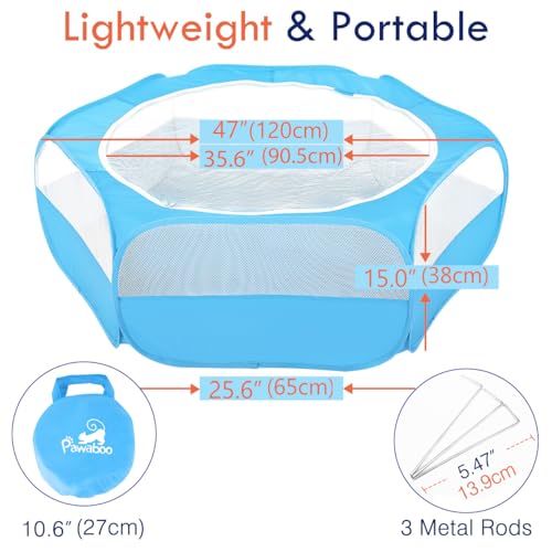 Small Animal Playpen with Zippered Cover (C-Light Blue)