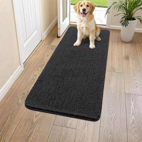 Dog Door Mat for Muddy Paws 47x24 (Black / 47"X24")