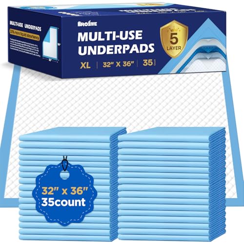 Extra Large Bed Pads for Incontinence Disposable (32" x 36"-35 Count)
