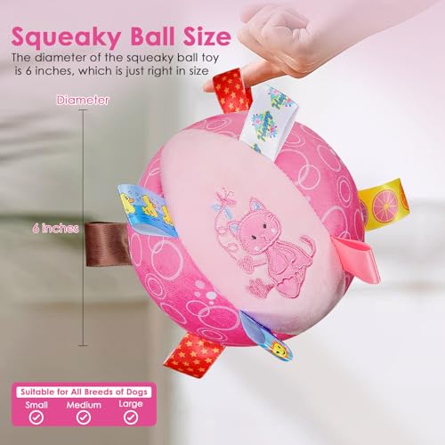 Dog Squeaky Plush Toy with Straps (Pink)