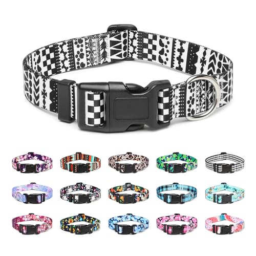 Adjustable Dog Collar (Extra Small / Black White A)