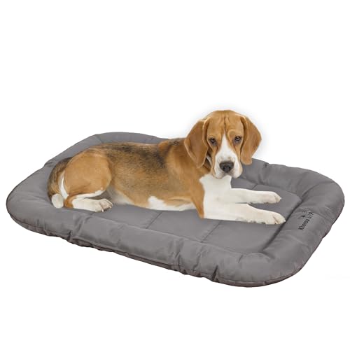 Durable Dog Bed Tough and Tear Proof Dog Crate Bed with Heavy (Gray / M(30"x21"x3"))