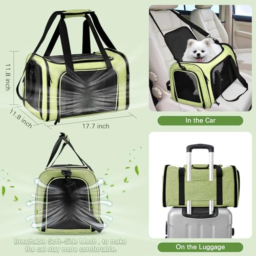 Cat Carrier Soft (Green & Black)