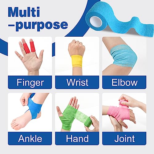 8 Pack Self Adhesive Bandage Wrap (Multi-colored)