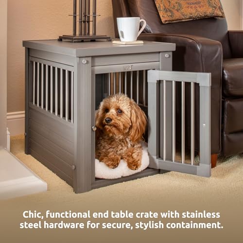 ECOFLEX® Small Furniture Style Dog Crate & End Table (Grey / 23.8"L x 18.2"W x 22.2"H)