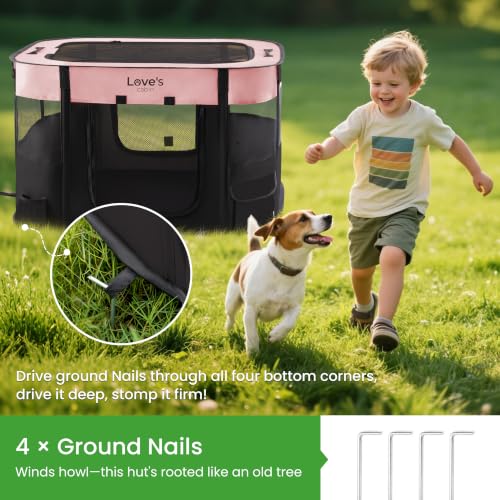 Pet Puppy Dog Playpen (Pink / Large)