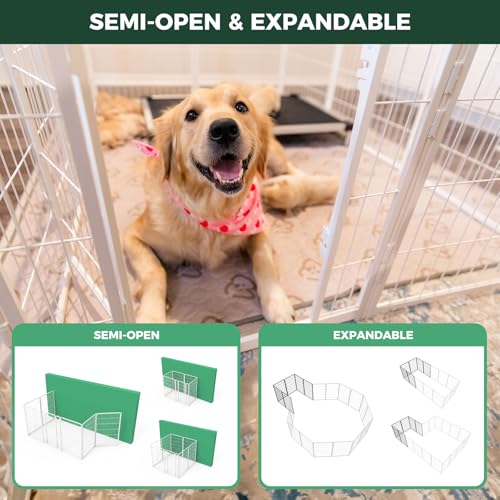 Homeplus Indoor Dog Playpen (White / 24"H)