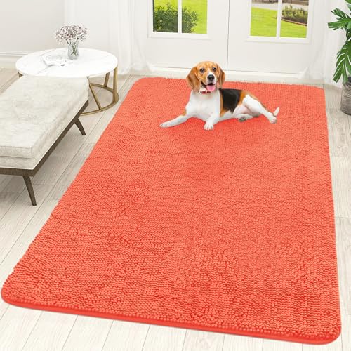 Dog Door Mat for Muddy Paws 70x46 (Coral / 70" X 46")