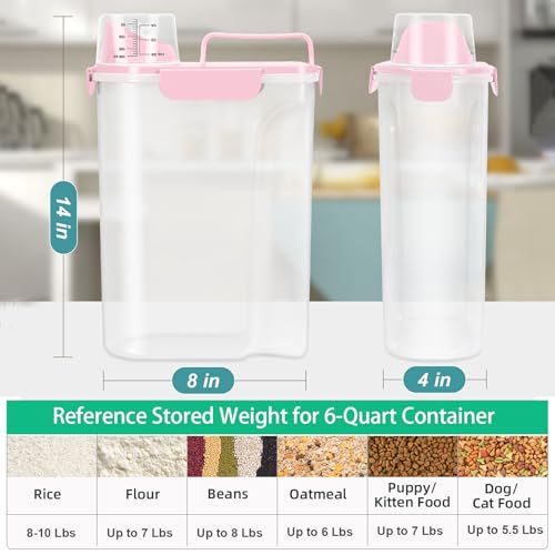 Airtight Rice Container 10 Lbs (6Qt-Pink)