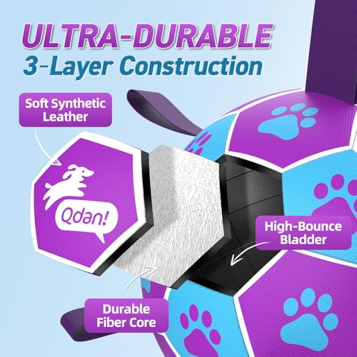 Dog Toy Soccer Ball (Blue Pruple / Large Size 3 (8 Inch))