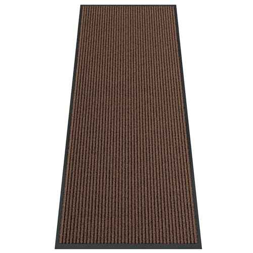 Indoor Outdoor Door Mat (Brown Striped / 3' x 10' (Rectangular))