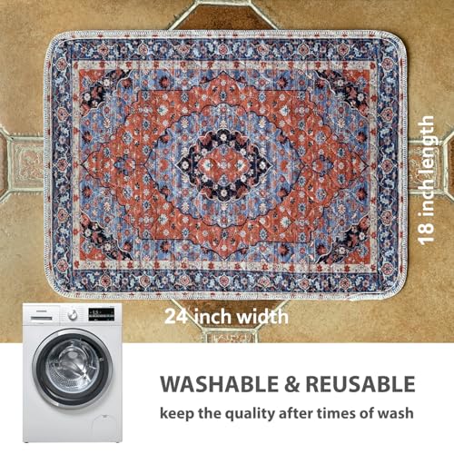 Washable Pee Pads for Dogs (18x24 Inch (Pack of 2) / Red/Floral)