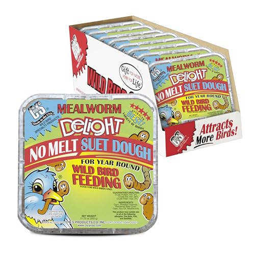Mealworm Delight No Melt Suet Dough (1.47 Ounce (Pack of 8) / Mealworm, 8 Pack)