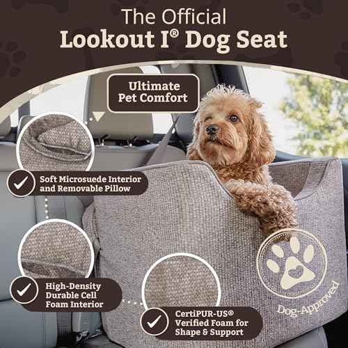 Dog Car Seat for Dogs up to 18lbs (Merlin Linen / Small)