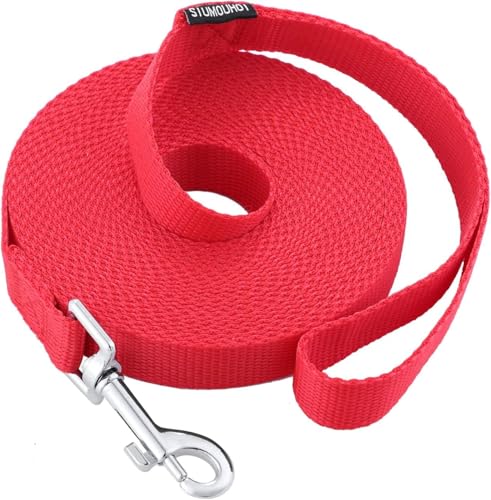 Dog Puppy Obedience Recall Training Agility Lead (Red / 30 Feet)