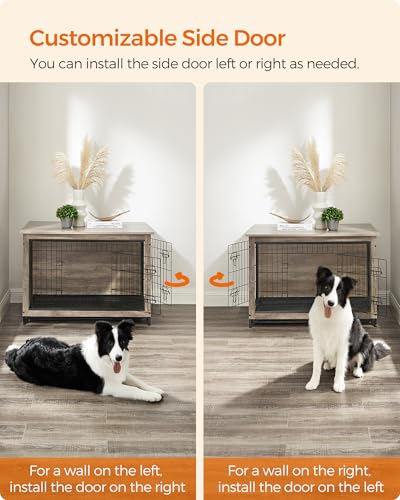 38.6" Dog Crate Furniture (Greige / 38.6"L x 25.6"W x 26.8"H)