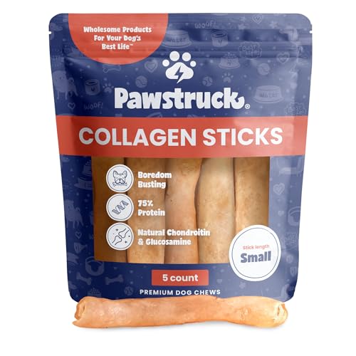 Small Collagen Sticks 100% Natural Beef Chews for Dogs (5 Count (Pack of 1))