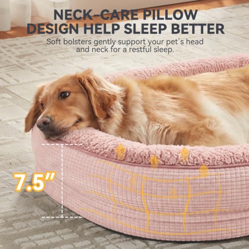 Orthopedic Dog Beds Large Sized Dog (Pink / 42"l X 32"w X 7.5"th)