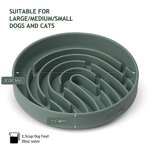 Slow Feeder Dog Bowls (Green / 2.5 Cups)