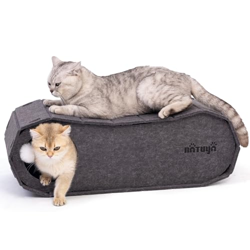 Cat Bed Cave for Indoor Cats (Soot Grey / Large)