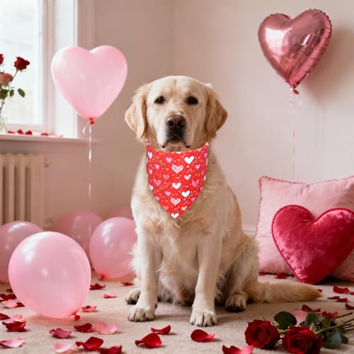Valentine’s Day Dog Bandana for Small to Medium Dogs (Valentine’s Day - Black & Red / Small)