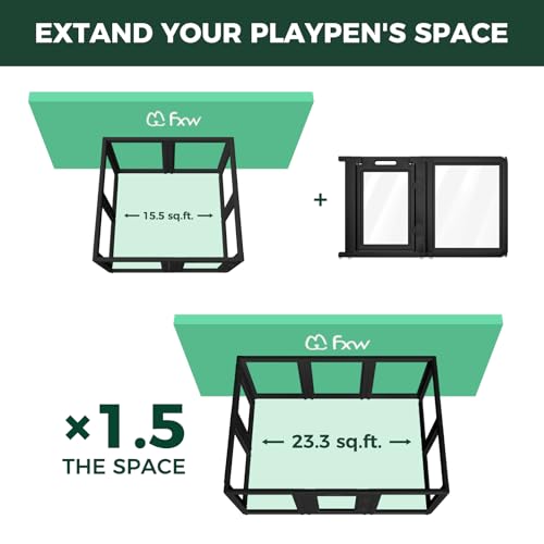 AuraSpace Clear Acrylic Indoor Dog Playpen (Black / 30"H)