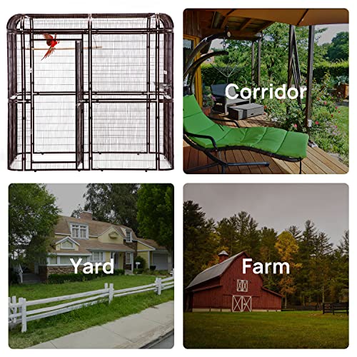 Parrot Cages for Large Birds Outdoor Extra Large Bird Cage with Bird Cage and Perch (Brown)