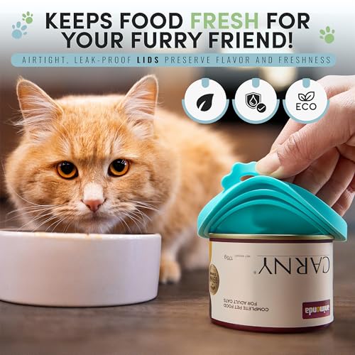 4 Pack Universal Pet Food Can Covers Lids (Aurora Greens / 4 Piece Set)