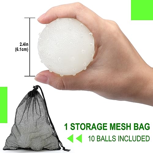 10 Pcs Glow in the Dark Dog Ball 2.4 Inch Rubber Glowing Fetch Toys
