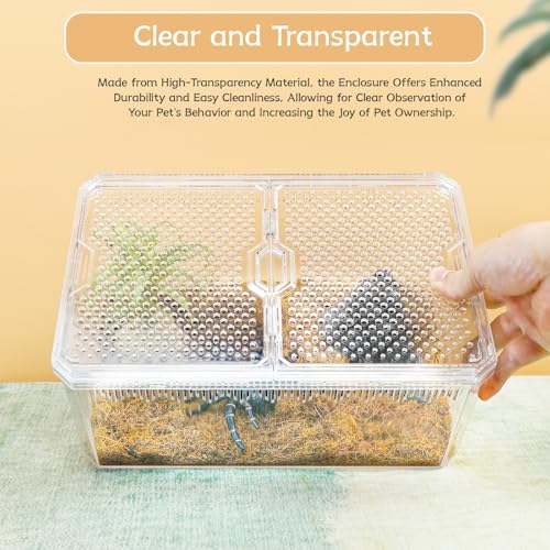 7.5" Clear Magnetic Door Reptile Terrarium for Gecko & Frog White (7.5x4.9x3.7 Inch / White)