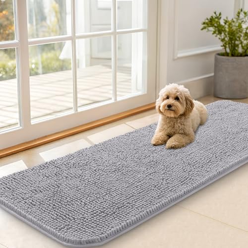 Dog Door Mat for Muddy Paws 59x20 (Light Grey / 59" X 20")