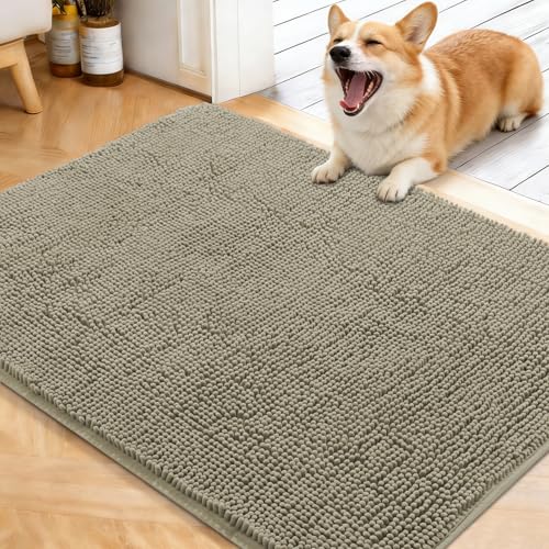 Dog Door Mat for Muddy Paws 40x32 (Warm Taupe / 40" X 32")