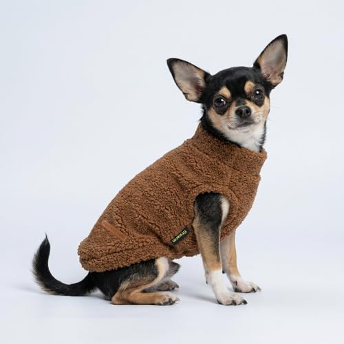 2 Pack Striped Fleece Dog Sweater (X-Small / Brown-White)
