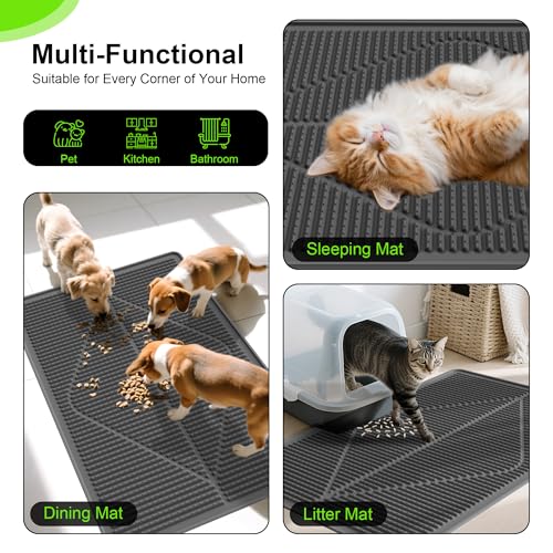 Rubber Large Cat Litter Mat (Black)