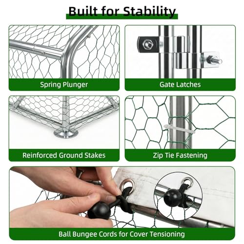 Metal Chicken Coop (77.4"L x 114.0"W x 76.0"H)