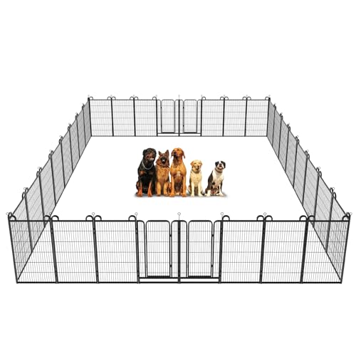Dog Playpen Outdoor 32 Piece Panels Heavy Duty Dog Fence 47" (27"W x 47"H)