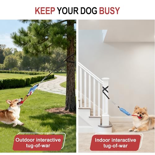Dog tug of war Toy with Squeak (Stump Tug of War)