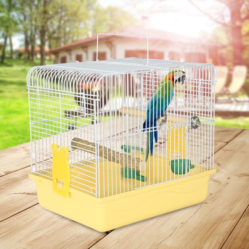 Small Bird Cage for Travel (Yellow)