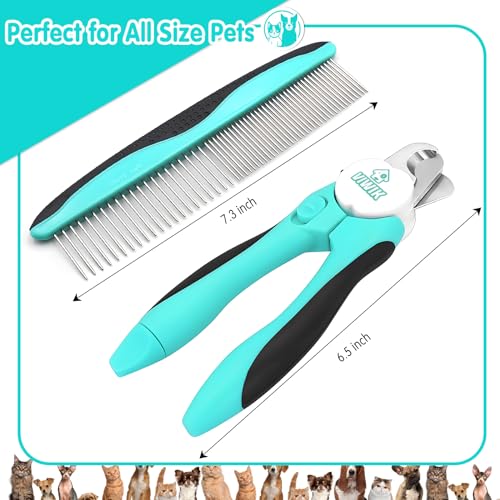 2 in 1 Dog Nail Trimmers with LED Light for Bloodline (Dark Blue)