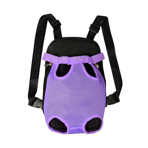 Dog Carrier Backpack Pet Legs Out Front Cat Travel Bag (Small / Purple)