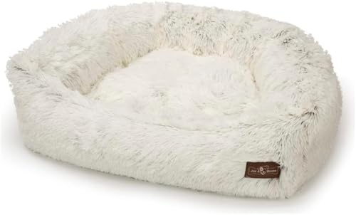 Napper White Faux Fur Dog Bed w (Small / White)