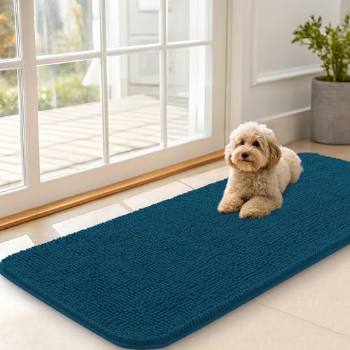 Dog Door Mat for Muddy Paws 47x20 (Atlantic Blue / 47" X 20")