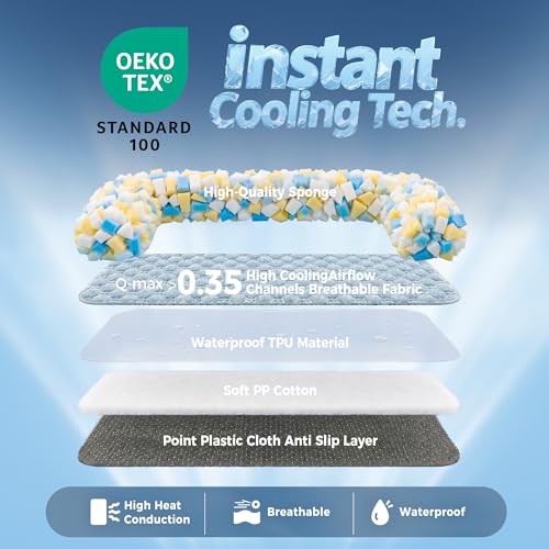 XLarge Dog Cooling Bed for Sofa (Light Blue / 45"L x 37"W x 5"Th)