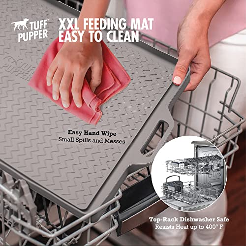 36x24 XXL Dog Feeding Mat for Food and Water (Gray / XX-Large - 36" x 24")