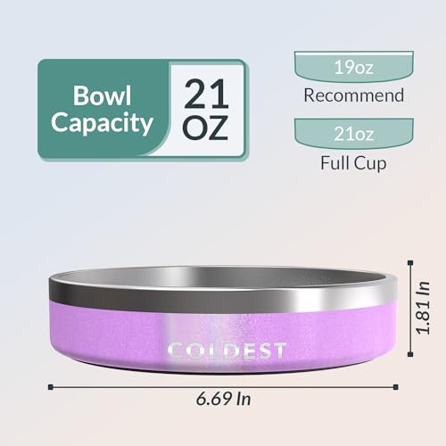 Coldest Dog Bowl (21 oz / Saturns Purple Glitter)
