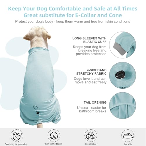 Dog Pyjamas PJS Sweater Clothes and Home Clothing Suitable for Small to Medium Breeds of Dogs (Blue / L)