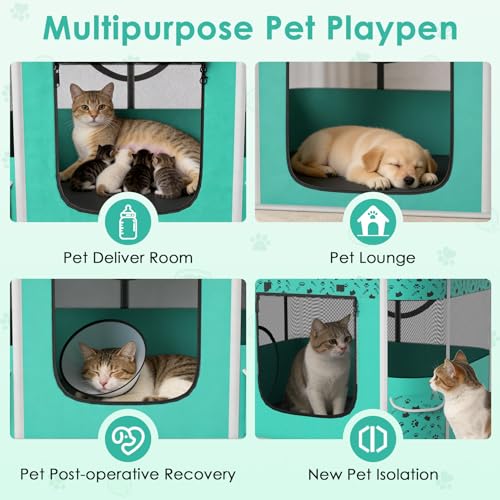 Portable Cat Playpen with Litter Box (2-in-1)