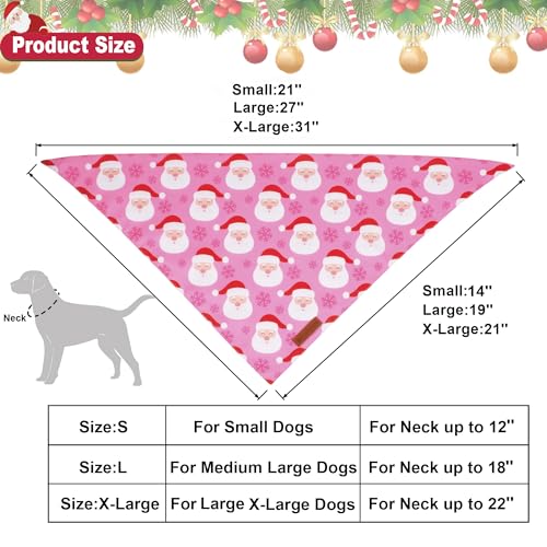 Christmas Dog Bandana (Small / Pink Christmas)
