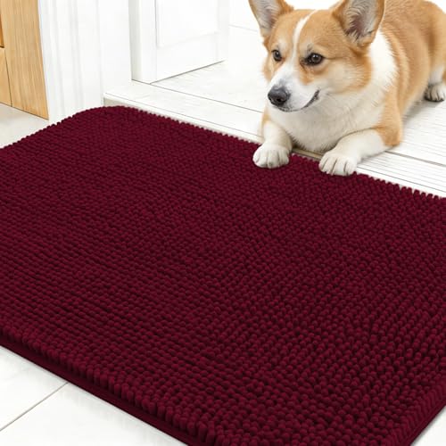 Dog Door Mat for Muddy Paws 24x16 (Burgundy / 24" X 16")